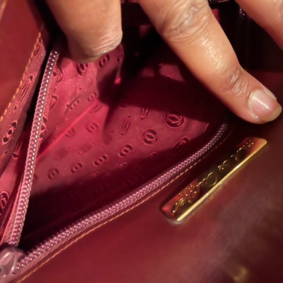 Cartier EUC VINTAGE Wine Leather Clutch, Mini Document Portfolio Bag - Picture 9 of 10